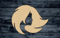 Woman Hair Girl Salon Beauty Head Wood Cutout Shape Silhouette Blank Unpainted Sign 1/4 inch thick