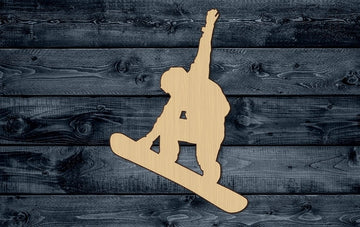 Snowboard Surf Winter Surfer Wood Cutout Shape Silhouette Blank Unpainted Sign 1/4 inch thick