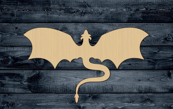 Dragon Tartar Wings Lizard Reptile Animal Wood Cutout Shape Silhouette Blank Unpainted Sign 1/4 inch thick