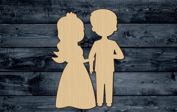 Wedding Cake Topper Man Woman Married Wood Cutout Shape Silhouette Blank Unpainted Sign 1/4 inch thick