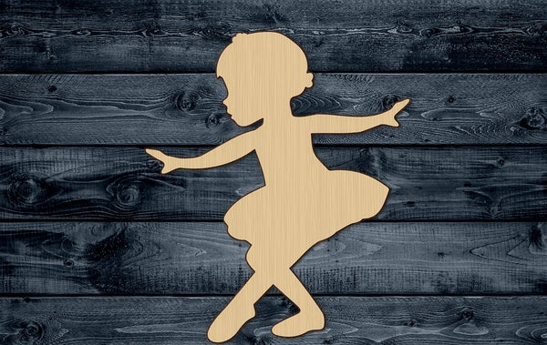 Ballerina Ballet Girl Baby Tutu Wood Cutout Garden Shape Silhouette Blank Unpainted Sign 1/4 inch thick