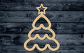 Pine Tree Christmas Star Ornament Globe Wood Cutout Shape Silhouette Blank Unpainted Sign 1/4 inch thick