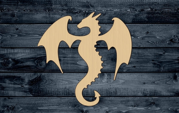 Dragon Lizard Reptile Firedrake Tartar Wood Cutout Shape Silhouette Blank Unpainted Sign 1/4 inch thick