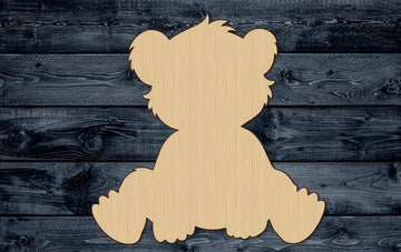Teddy Bear Toy Animal Shape Silhouette Blank Unpainted Wood Cutout Sign 1/4 inch thick