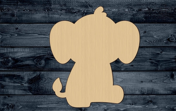 Elephant Baby Jungle Animal Wood Cutout Silhouette Blank Unpainted Sign 1/4 inch thick