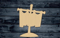 Island Pirate Flag Banner Wood Cutout Silhouette Blank Unpainted Sign 1/4 inch thick