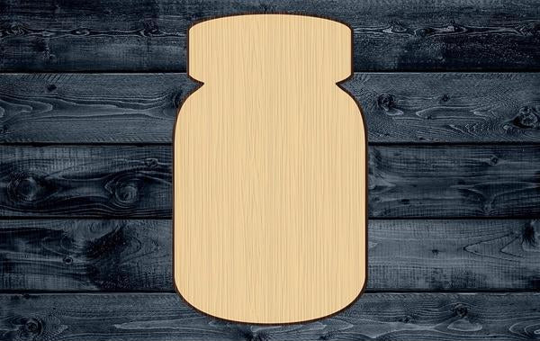 Jar Mason Shape Silhouette Blank Unpainted Wood Cutout Sign 1/4 inch thick