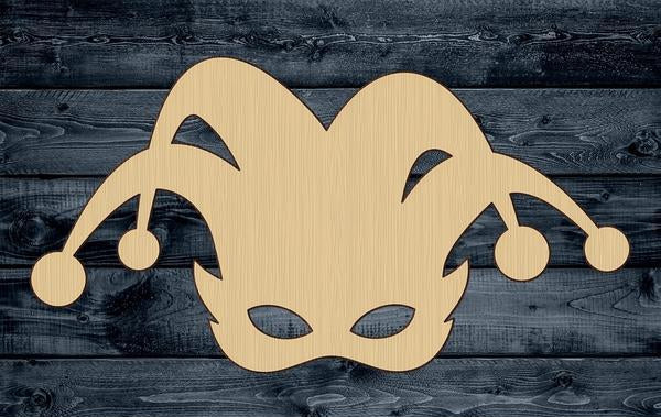 Jester Hat Mask Mardi Gras Wood Cutout Party Shape Blank Unpainted Sign 1/4 inch thick