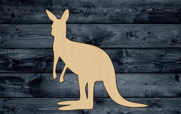 Kangaroo Australia Wood Cutout Shape Silhouette Blank Unpainted Sign 1/4 inch thick