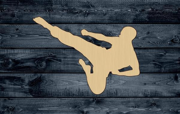 Karate Ninja Martial Art Wood Cutout Shape Silhouette Blank Unpainted Sign 1/4 inch thick