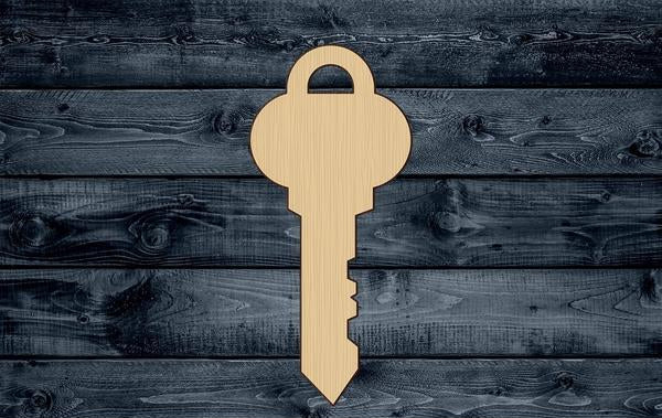 Key Door Lock Wood Cutout Shape Silhouette Blank Unpainted Sign 1/4 inch thick