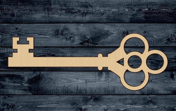 Key Unlock Lock Shape Silhouette Blank Unpainted Wood Cutout Sign 1/4 inch thick