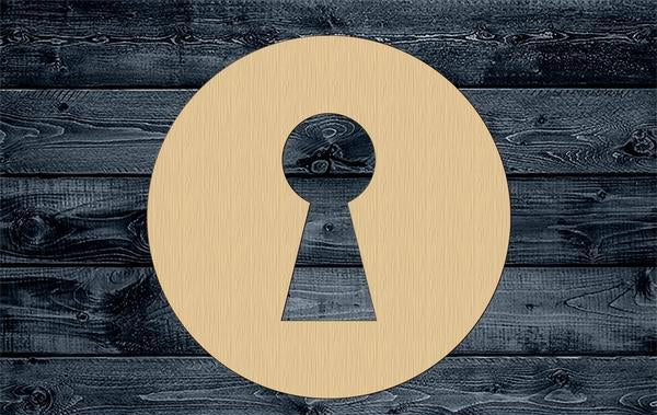 Keyhole Lock Key Wood Cutout Silhouette Blank Unpainted Sign 1/4 inch thick