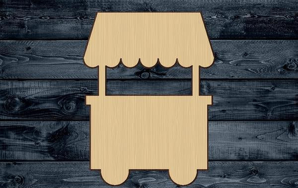 Kiosk Stand Vending Wood Cutout Shape Silhouette Blank Unpainted Sign 1/4 inch thick