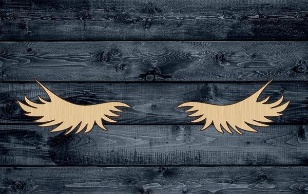 Lashes Eyelashes Eyes Wood Cutout Shape Blank Set of 2 (Left & Right) Sign 1/4 inch thick