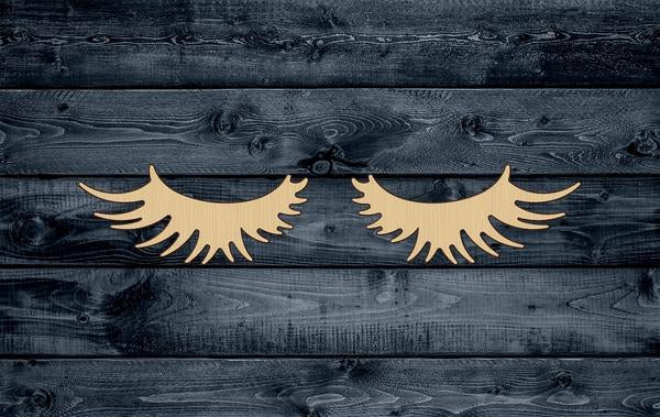 Lashes Eyelashes Eyes Wood Cutout Shape Blank Set of 2 (Left & Right) Sign 1/4 inch thick
