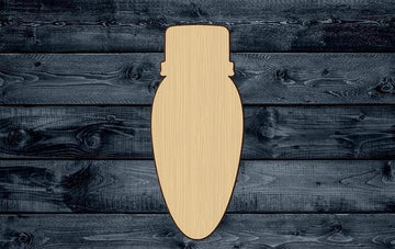 Light Bulb Christmas Tree Wood Cutout Shape Silhouette Blank Unpainted Sign 1/4 inch thick