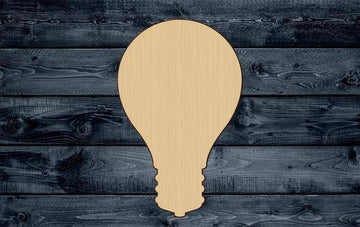 Light Bulb Wood Cutout Shape Silhouette Blank Unpainted Sign 1/4 inch thick