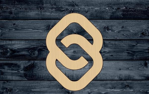 Link Chain Network Wood Cutout Shape Silhouette Blank Unpainted Sign 1/4 inch thick