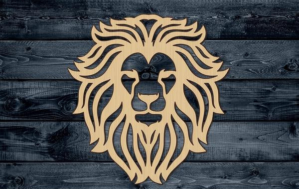 Lion Head Animal King Jungle Wood Cutout Silhouette Blank Unpainted Sign 1/4 inch thick