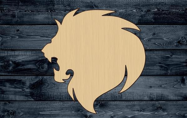 Lion Head Wood Cutout Shape Silhouette Blank Unpainted Sign 1/4 inch thick