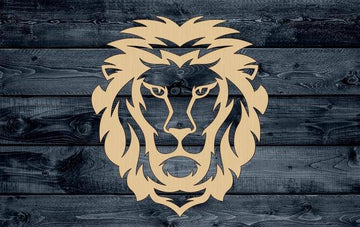 Lion Head Wood Cutout Shape Silhouette Blank Unpainted Sign 1/4 inch thick
