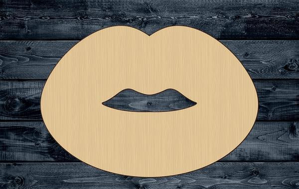 Lips Kiss Love Wood Cutout Shape Silhouette Blank Unpainted Sign 1/4 inch thick