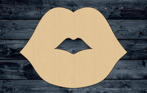 Lips Kiss Love Wood Cutout Shape Silhouette Blank Unpainted Sign 1/4 inch thick