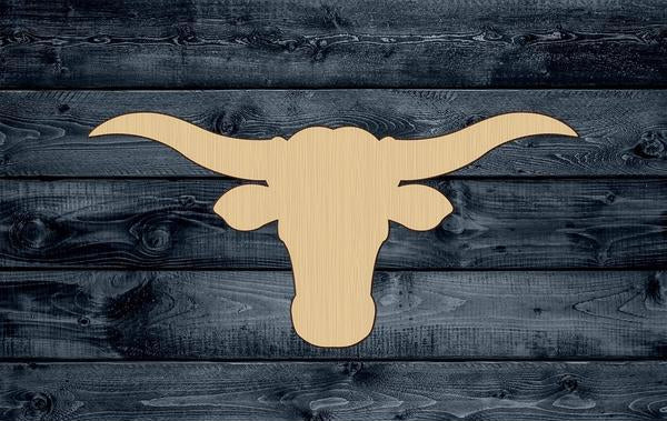 Longhorns Cow Cattle Wood Cutout Shape Silhouette Blank Unpainted Sign 1/4 inch thick
