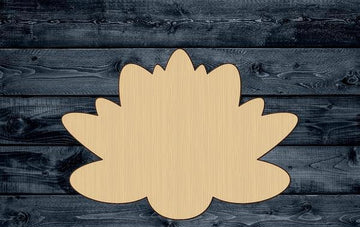 Lotus Flower Wood Cutout Shape Silhouette Blank Unpainted Sign 1/4 inch thick