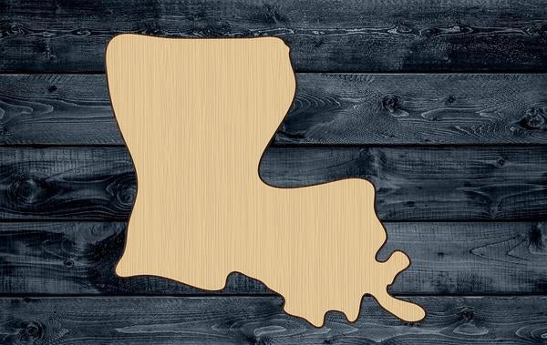 Louisiana State Wood Cutout Shape Silhouette Blank Unpainted Sign 1/4 inch thick