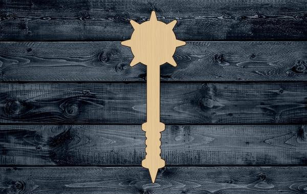 Mace Battle Weapon Wood Cutout Shape Silhouette Blank Unpainted Sign 1/4 inch thick