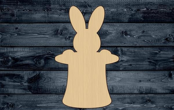 Magician Bunny Hat Wood Cutout Shape Silhouette Blank Unpainted Sign 1/4 inch thick