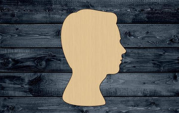 Man Boy Head Wood Cutout Shape Silhouette Blank Unpainted Sign 1/4 inch thick
