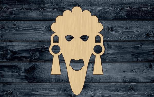 Mask African Wood Cutout Shape Silhouette Blank Unpainted Sign 1/4 inch thick