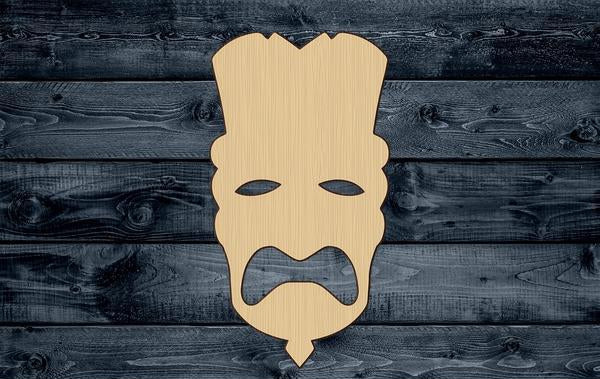 Mask African Wood Cutout Shape Silhouette Blank Unpainted Sign 1/4 inch thick