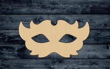 Mask Mardi Gras Party Shape Silhouette Blank Unpainted Wood Cutout Sign 1/4 inch thick