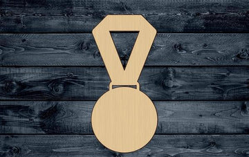 Medal Award Wood Cutout Shape Silhouette Blank Unpainted Sign 1/4 inch thick