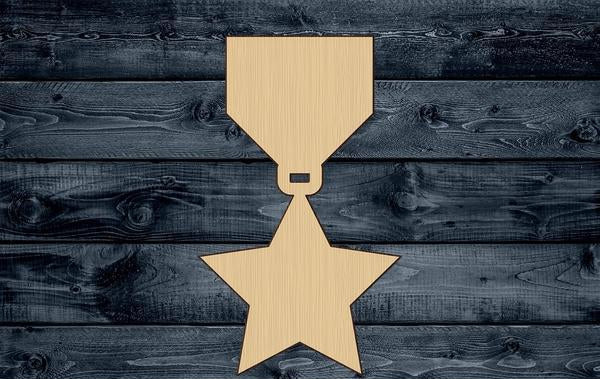 Medal Award Wood Cutout Shape Silhouette Blank Unpainted Sign 1/4 inch thick