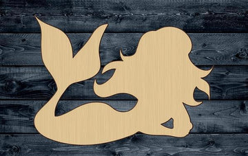 Mermaid Woman Girl Siren Ocean Sea Beach Tail Fish Wood Cutout Shape Silhouette Blank Unpainted Sign 1/4 inch thick