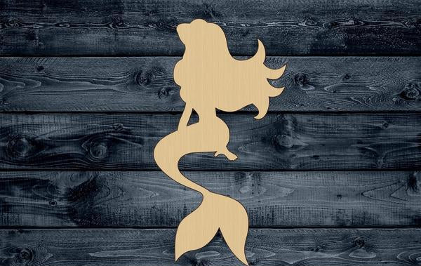Mermaid Siren Girl Wood CutoutShape Silhouette Blank Unpainted Sign 1/4 inch thick