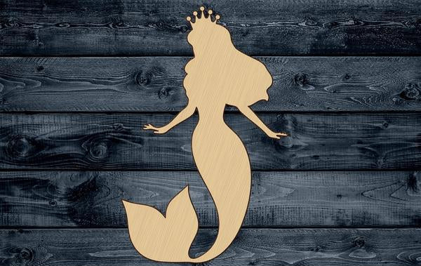 Mermaid Wood Cutout Shape Contour Unpainted Blank Craft Sign 1/4 inch thick