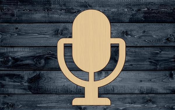 Microphone Mic Wood Cutout Music Shape Silhouette Blank Unpainted Sign 1/4 inch thick
