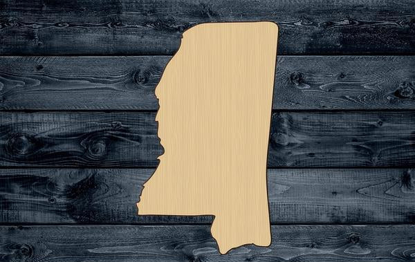 Mississippi State Wood Cutout Shape Silhouette Blank Unpainted Sign 1/4 inch thick