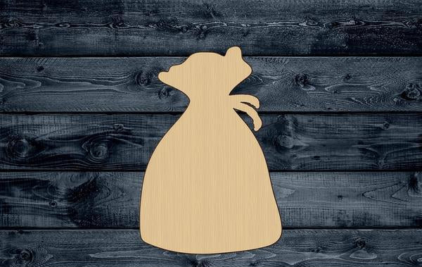 Money Bag Purse Wood Cutout Shape Silhouette Blank Unpainted Sign 1/4 inch thick