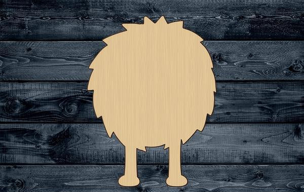 Monster Fluffy Wood Cutout Garden Shape Silhouette Blank Unpainted Sign 1/4 inch thick