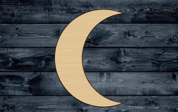 Moon Crescent Half Wood Cutout Shape Silhouette Blank Unpainted Sign 1/4 inch thick