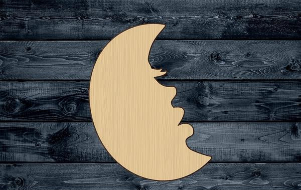 Moon Crescent Half Wood Cutout Shape Silhouette Blank Unpainted Sign 1/4 inch thick