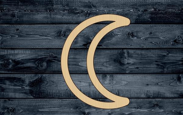 Moon Crescent Half Wood Cutout Shape Silhouette Blank Unpainted Sign 1/4 inch thick
