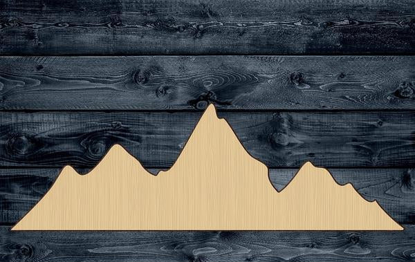 Mountains Peak Landscape Wood Cutout Shape Silhouette Blank Unpainted Sign 1/4 inch thick